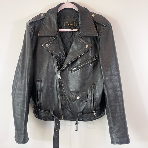 Vintage Leather Equus Motorcycle Jacket Black Size 40 - Picture 13 of 13